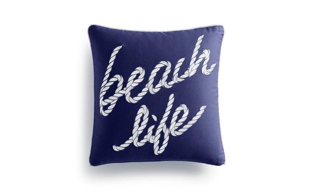  Damask Designs Beach Life “16X16” Decorative Pillow, Navy