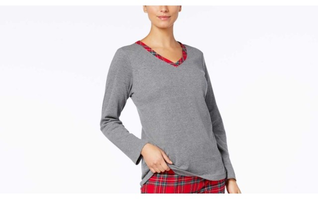  Flannel Mix It Top Printed Pajama Set, Missing Pants (Brinkley Plaid, XL)
