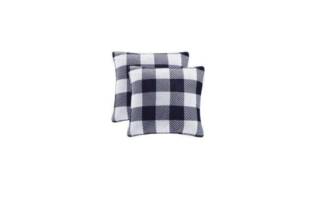  Holiday 2-Pack 18 x 18 Inches Decorative Pillows, Blue/White