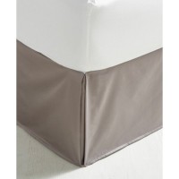Charter Club King Bedskirt Damask Solid 550 Tc Supima Cotton Stone, Grey, Gray, Full