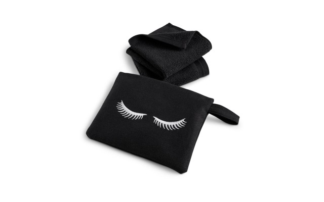  Make Up Lash Towel Gift Set, Black, 2 Piece