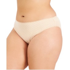 Charter Club Plus Size Pretty Cotton Bikini Underwear, Beige, 3X