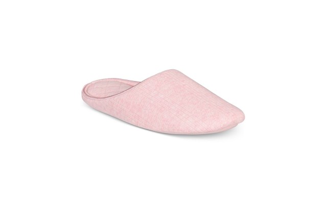  Pointelle Closed-Toe Slippers, Fair Muave, X-Large