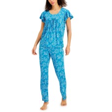 Charter Club Printed Pleated-Front Pajama Sets
