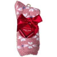 Charter Club Printed Super-Soft Cozy Socks, Pink, 9-11