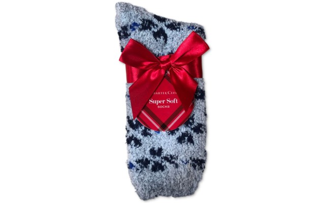  Printed Super-Soft Cozy Socks, Gray, 9-11