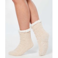 Charter Club Women’s Chenille Slipper Socks, Ivory, Small/Medium