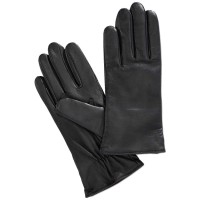 Charter Club Women's Cashmere Lined Leather Tech Gloves, Black, Medium