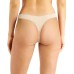  Womens Everyday Cotton Lace Trim Thong, Beige, X-Large