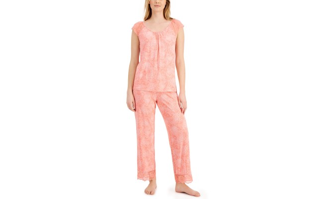  Women's Lace-Trim Pajama Sets, Pink, X-Small