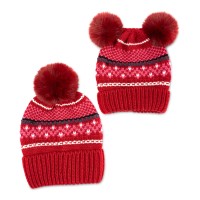 Charter Club Women’s Mommy & Me Fair Isle Beanies Set, Red