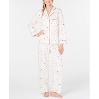 Charter Club Women’s Printed Cotton Flannel Pajama Set (XL, Cardinal)