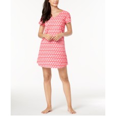 Charter Club Womens Printed Cotton Sleepshirt,Red, XXL