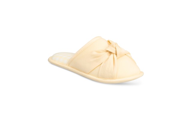 Charter Club Women’s Slip-on Twisted Slippers, Pineapple Cream, Large