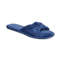 Charter Club Womens Velvet Bow-top Slide S Medieval Blue S