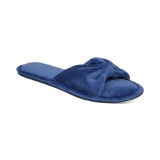 Charter Club Womens Velvet Bow-top Slide S Medieval Blue S