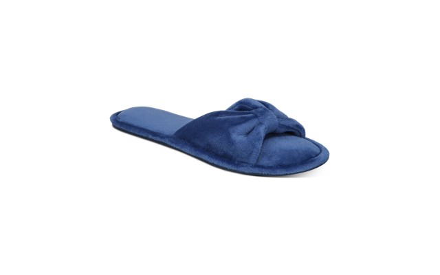 Charter Club Womens Velvet Bow-top Slide S Medieval Blue S