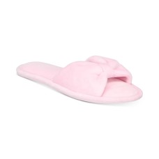 Charter Club Women’s Velvet Bow-Top Slide Slippers, Pink