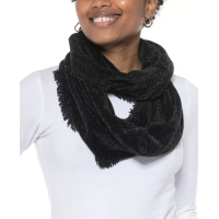 Charter Club Woven Chenille Loop Scarf, Black, 30” x 13”
