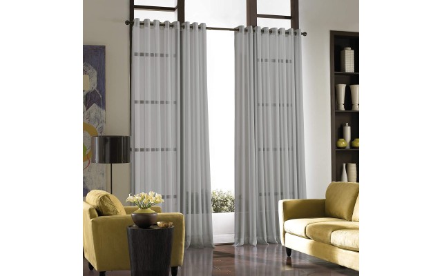 CHF Sheer Soho Voile Grommet 59″ x 108″ Panel, Silver