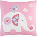  Elephant Garden 5 Piece Full Comforter Set, Pink