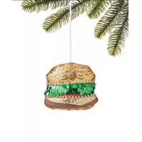 Christmas Joy Foodie & Spirits Sequined Hamburger Ornament, Multicolor