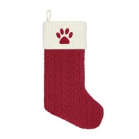 Christmas Joy Large Red Knit Monogram Stockings 21″, Pet
