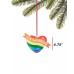  Love is Love Love More Hate Less Heart Ornament, Multicolor, 4.75″L