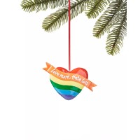 Christmas Joy Love is Love Love More Hate Less Heart Ornament, Multicolor, 4.75″L