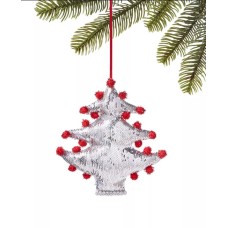 Christmas Joy Peppermint Twist Sequin Christmas Tree Ornament, White