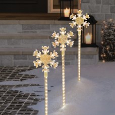 Christmas Joy Snowflake Pathway LED Lights, 5-Count