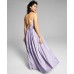 s Womens Juniors’ Appliqued Lace-Up-Back Gown, Light Purple/1