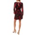 s Womens Juniors’ Printed Fit & Flare Dress, Red/5