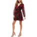 s Womens Juniors’ Printed Fit & Flare Dress, Red/5