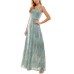 s Womens Juniors’ Sequin Ballgown, Light Green/1
