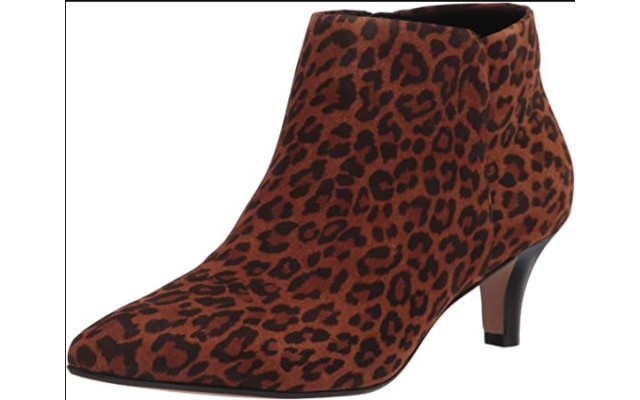  Women’s Linvale Sea Ankle Boot, Dark Tan Leopard Suede, 6