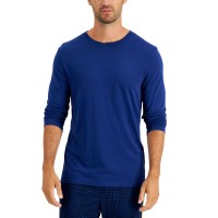 Club Room Men’s Chatham Knit Long-Sleeve T-Shirts, Navy, Medium