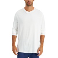 Club Room Men’s Chatham Knit Long-Sleeve T-Shirts, White, Small