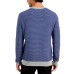  Men’s Elevated Tonal Texture Sweaters, Navy, Large