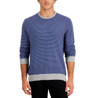 Club Room Men’s Elevated Tonal Texture Sweaters, Navy, Large