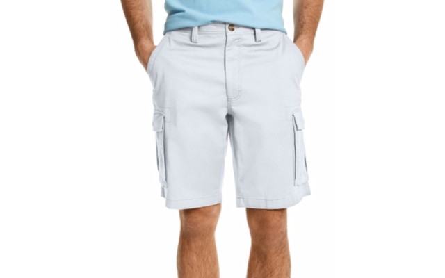  Men’s Stretch Cargo Shorts, White, 38