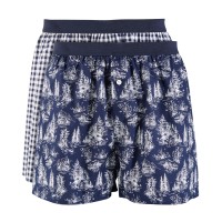 Club Room Mens 2-Pk. Holiday Printed Cotton Boxers, Forest Print, Large