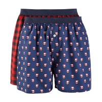 Club Room Mens 2-Pk. Holiday Printed Cotton Boxers, Santa Print, Large