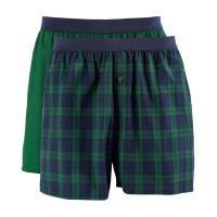 Club Room Men’s 2-pk. Patterned & Solid Boxer Shorts, Rick Evergreen, Medium