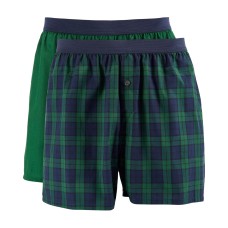 Club Room Men’s 2-pk. Patterned & Solid Boxer Shorts, Rick Evergreen, Medium