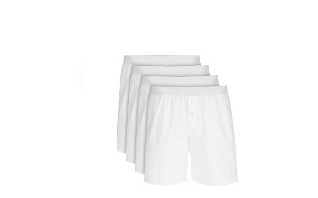  Men’s 4-Pk. Cotton Boxers, White, Large