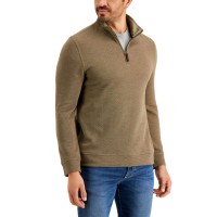Club Room Mens Birdseye Quarter-zip Pul Olive 2XLarge