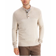 CLUB ROOM Men’s Button Mock Neck Sweater
