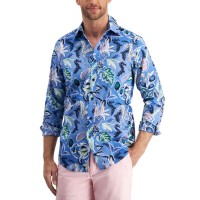 Club Room Men’s Cerritos Floral-Print Shirt, Blue Small