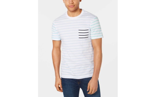  Men’s Contrast Stripe T-Shirt, White, XX-Large